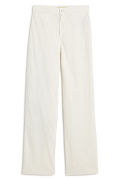 Madewell's iconic full-length wide-leg pants have a specially engineered high waist and welt pockets in front. Garment dyed for a deeply saturated hue, they come in supersoft stretch cotton-blend corduroy for an elevated wear-every-day look. 29 1/2" inseam; 20" leg opening; 11 1/2" front rise; 15" back rise (size 29) Zip fly with button closure Front welt pockets; back patch pockets 78% cotton, 21% modal, 1% elastane Machine wash, tumble dry Imported White Cropped Pants, White Crop Pants, Pocket Edition, Corduroy Pants, Winter White, Welt Pockets, Cropped Pants, Welt Pocket, Stretch Cotton