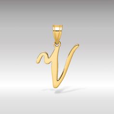 Add a splash of personality to your jewelry collection with our exquisite 14K Gold Large Letter "V" Script Initial Pendant! Crafted with meticulous attention to detail, this pendant features a bold script "V" design that exudes charm and sophistication. Made from fine 14K gold, it boasts a luxurious shine that enhances any ensemble. Whether you wear it solo for a statement look or layer it with other pieces for a personalized touch, our pendant is sure to become a favorite in your collection. An V Pendant, V Design, Script Initial, Script Lettering, Personalized Pendant, Letter V, Large Letters, Initial Pendant, Favorite Jewelry