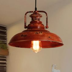 Rustic Lodge Industrial Pendant Light For Restaurants - Adjustable Cord Barn Ceiling Fixture Metal Log Cabin Pendant Lights, Rusted Metal, Metal Pendant Light, Alkaline Foods, Industrial Pendant Lights, Rustic Lodge, Industrial Pendant, Makeover Ideas, Metal Pendant