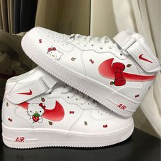 Hello Kitty Custom Air Force 1 Sneakers Unique Gift for Sanrio Jordans, Hello Litty Outfits, Hello Kitty Outfit Ideas, Kuromi Shoes, Hello Kitty Merch, Hello Kitty Sneakers, Hello Kitty Products, Nike Blazer Outfit, Hello Kitty Stuff