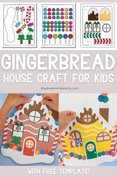 gingerbread house craft for kids with free printables and instructions to make it