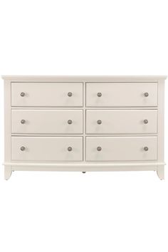 a white dresser with six drawers