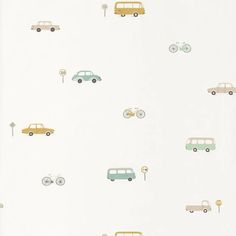 a white wallpaper with cars and bicycles on the road in front of it,