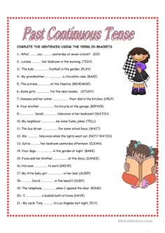 the past continuous tense worksheet