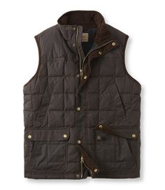 Bean's Upcountry Waxed-Cotton Down Vest - LL Bean Intl Ll Bean Fleece, Ll Bean Men, Sweater Vest Mens, Mens Fashion Rugged, Hunting Jackets, Mens Vests, Hunting Clothes, Outerwear Vest, Down Vest