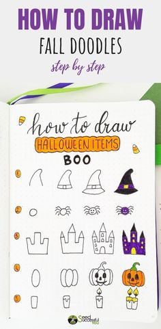 #doodles #howtodraw #fall #halloween Fall Bullet Journal, Bullet Journal Halloween, Fall Doodles, Halloween Doodles, Halloween Art Projects, Bujo Doodles, Bullet Journal Cover Page, Journal Bullet, Bullet Journal Mood