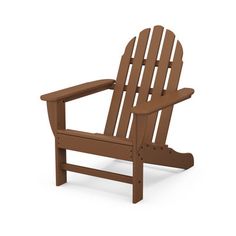 a wooden lawn chair on a white background