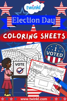 Election Day Coloring Sheets Hundred Days, New Years Traditions, Activity For Kids, 100 Days Of School, Creative Kids, Holiday Celebration, Christmas Cheer, Coloring Sheets, Teaching Resources