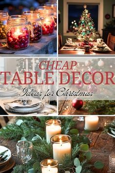 Simple Centerpiece Christmas, Christmas Gathering Table Decor, Holiday Table Decorations Diy, Fun Table Decorations For Party, Easy Xmas Table Centerpieces, Quick Table Decorations, Christmas Table Diy Centerpieces, Christmas Luncheon Centerpieces, Holiday Candle Centerpieces