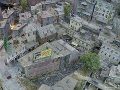 an aerial view of a city with lots of buildings