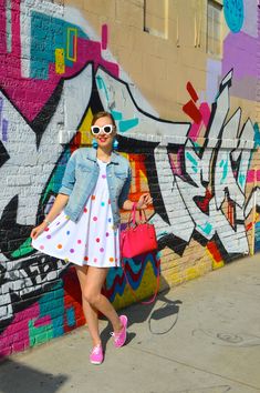 Thighs Dress, The Curated Closet, Mid Thigh Dress, Outstanding Outfits, Casual Chic Spring, Colorful Outfits, Jean Jacket Outfits