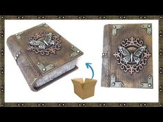 🍀Make easy decorated cardboard BOOK BOX / DIY cardboard crafts - YouTube Cardboard Box Diy, Homemade Books, Cardboard Design, Book Cover Diy, Cardboard Box Crafts, Cardboard Jewelry Boxes