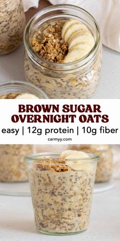 brown sugar overnight oats in a glass jar