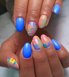 Mexico Nails, Spring Break Nails, Beachy Nails, Turquoise Nails, Retro Nails, Broken Nails, Spring Nail Designs, Simple Gel Nails, Summery Nails