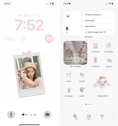 Phone Themes Pastel, Sakura Homescreen, Aesthetic Pink Layout, Pink Ios 16 Homescreen, Kpop Ios Layout, Kpop Phone Layout, Pasteles Aesthetic, Kpop Homescreen, Phone Essentials