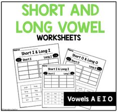 short and long worksheets with the words short and long in green on them