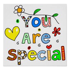 you are special with flowers and hearts on the side print for kids's room