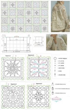 crochet patterns for sweaters and shawls, with instructions to make them