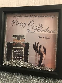 Excited to share this item from my #etsy shop: Chanel picture, Chanel box frame, crystal box frame, Chanel print, bedroom picture, dressing room picture, Chanel collectors chanel art