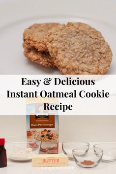 the ingredients for an oatmeal cookie are shown