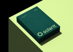 a green box with the word solart on it