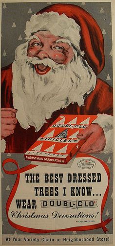 an old fashioned christmas ad with santa claus