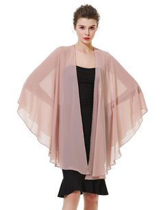 PRICES MAY VARY. SOFT & AIRY CHIFFON --- The fabric surface of this shawl is smooth, lightweight, bring you extraordinary feeling of wearing. COVER YOUR SHOULDERS & ARMS PERFECTLY --- This shawl is wide enough gives you a very elegant look. One Size fits all. ELEGANT STYLE --- The shape of this shawl is like a beautiful dancing Butterfly. PERFECT for MANY OCCASIONS --- This special wrap is ideal for brides, bridesmaids, weddings, mother’s gift or any formal events. EASY CARE --- You just need hu Elegant Spring Cape Shawl, Formal Dress Shawl, Dress Shawl, Evening Scarf, Chiffon Shawl, Bridal Wrap, Evening Party Gowns, Chiffon Evening Dresses, Evening Dresses For Weddings