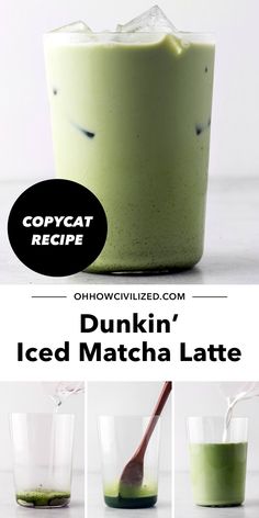 the recipe for dunkin'iced matcha latte