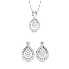 Platinum Pendant & Earrings by Jewelove Metal : Platinum Platinum Purity : 95% Purity Mark : Pt 950 Gemstone : Natural Diamonds Diamond Clarity : SI Diamond Color : IJ Diamond Weight Earrings : 0.15 cts. Pendant : 0.16 cts. Platinum Weight Earrings : 1.76 grams Pendant : 1.43 gram Certificate of Authenticity : Platinum Guild International, SGL Please note : The chain is only for display. You can be order a chain separately at Platinum Chain SJ PTO 702 Diamond Pendant Set, Platinum Pendant, Platinum Chain, Diamond Pendants Designs, Diamond Pendant Sets, Diamond Pendants, Pendant Design, Wedding Jewelry Sets, Diamond Color