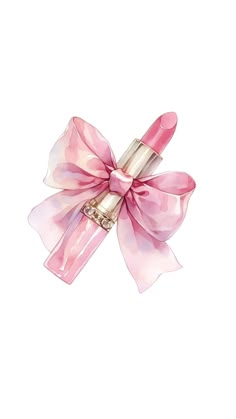 a pink lipstick with a bow on it