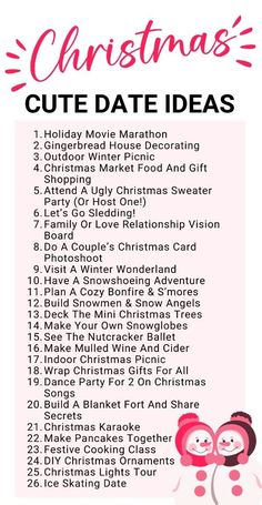 a christmas movie date is shown in this printable holiday party checklist for the entire family