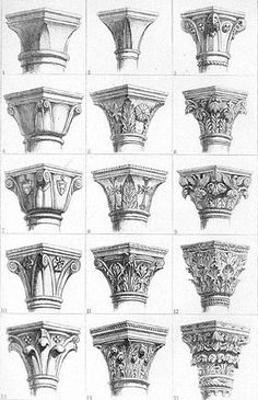 several different types of corbule designs