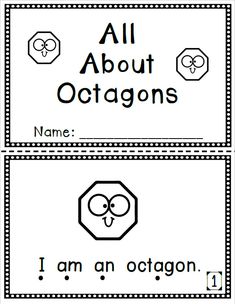 two worksheets with the words all about octagons