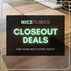 a close up of a floor with the words niceflors closed out on it