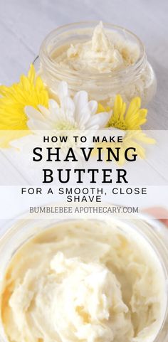 Shaving butter recipe for homemade shaving cream #shavingcream #diy #homemade Shaving Butter, Butter Recipes Homemade, Shave Butter, Homemade Soap Recipes, Diy Beauty Recipes, Homemade Bath Products