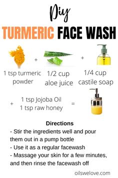 Face Wash Diy, Turmeric Face Wash, Face Wash Recipe, Tumeric Face, Homemade Face Wash, Diy Face Wash, Natural Face Wash, Turmeric Face, Turmeric Recipes