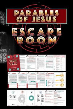 Parables of Christ Escape Room Jesus Parables, Escape Room Printable, Room For Kids, Escape Room For Kids, Youth Group Activities, Church Youth Group, Parables Of Jesus, Bible Mapping, Bible Activities For Kids