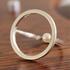 Ring For Bride, Lost Wax Jewelry, Natural Pearl Ring, Bali Jewelry, Gemstone Ring Silver, Contemporary Jewelry Design, Art Ring, Silver Gold Jewelry, Accesories Jewelry