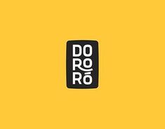 the logo for doro roo is shown in black and white on a yellow background