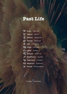 a poster with the words past life on it