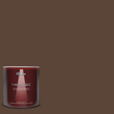 a can of behrorma's marjoiee paint on a brown background