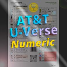 a book cover with the words at & t u - verse numericic on it