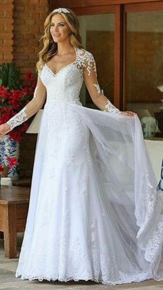 Simple Long Sleeve Lace Wedding Dress Bridal Gown sold by Wedding store on Storenvy Wedding Dresses Simple Elegant, Wedding Dress Mermaid Lace, Christian Wedding Gowns, Long Sleeve Lace Wedding Dress, Sleeve Lace Wedding Dress, Gold Wedding Dress, Classy Wedding Dress, Wedding Dress Guide