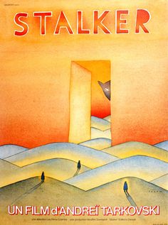 a movie poster for the film stalker with two people standing in an open doorway