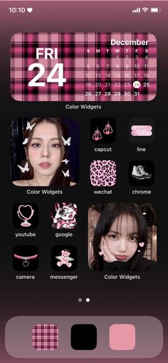 the pink and black theme on this phone is very pretty