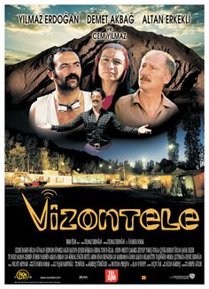 the movie vizzantele is shown with two men and a woman in front