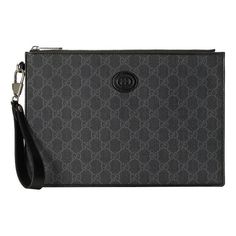 Gucci Pouch With Interlocking G 'Black' 672953-92TCN-1000 Designer Black Pouch For Daily Use, Classic Gucci Wallet For Travel, Classic Gucci Travel Wallet, Designer Black Pouch For Travel, Black Luxury Wallet With Branded Hardware, Luxury Wallets With Branded Hardware For Travel, Modern Black Gucci Wallet, Luxury Travel Wallet With Branded Hardware, Luxury Black Business Pouch