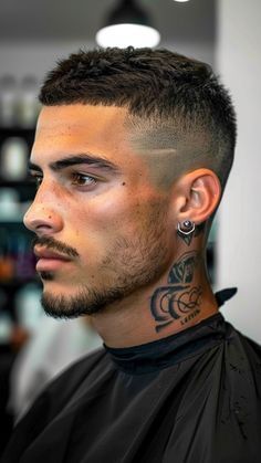 Haircut Reference, Very Short Hair Men, Crew Cut Haircut, Men Fade Haircut Short, Short Hair With Beard, Short Fade Haircut, Beard Styles Short