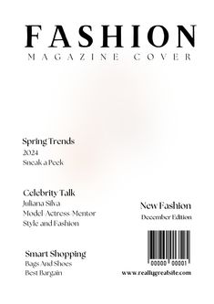 the front cover of fashion magazine, featuring an image of a woman's face