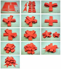 step by step instructions on how to make an origami flower